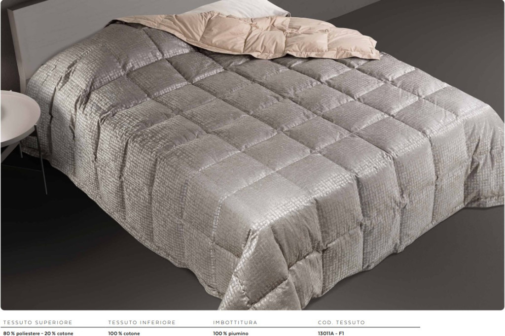 Luxusný prehoz na posteľ DaunenStep Cod. 6263A - 270 x 260cm - Farba: Strieborna so vzorom