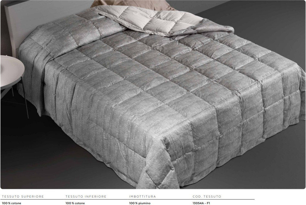 Luxusný prehoz na posteľ DaunenStep Cod. 6263A - 270 x 260cm - Farba: Strieborna so vzorom