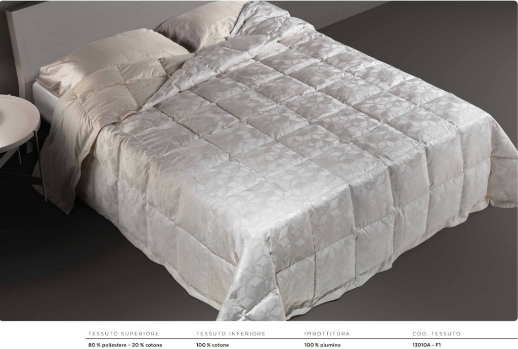 Luxusný prehoz na posteľ DaunenStep Cod. 6263A - 220 x 260cm - Farba: Strieborna so vzorom